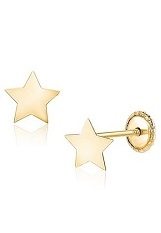 outstanding small star gold baby earrings